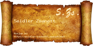 Seidler Zsanett névjegykártya